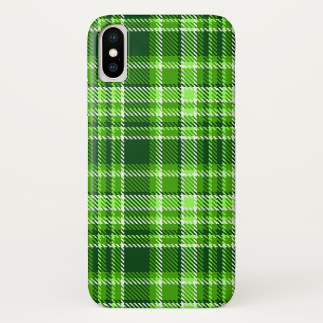 Coques Case-Mate iPhone Motif Checkered de couleur verte (Dos)