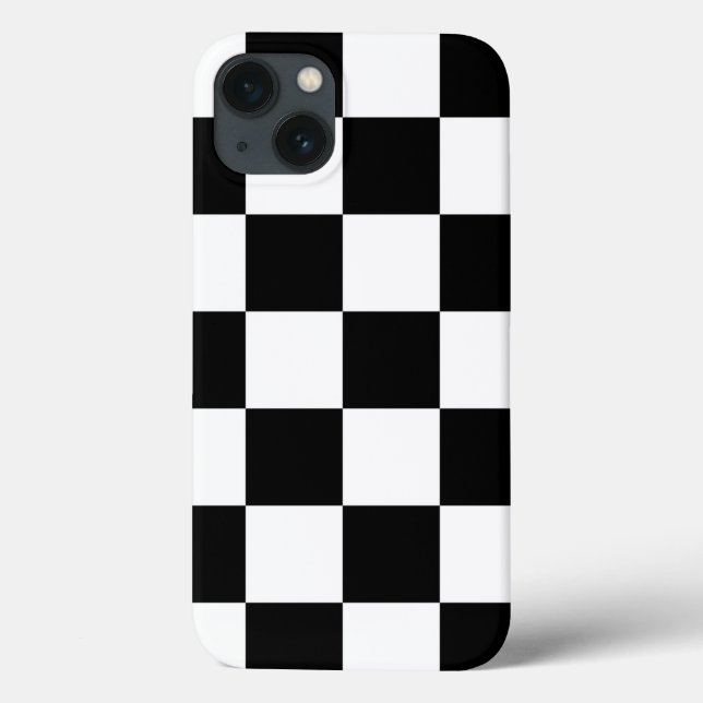 Coques Case-Mate iPhone Motif Checkered noir et blanc audacieux (Verso)