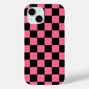 Coque Case-Mate iPhone Motif chèque À damiers rose noir