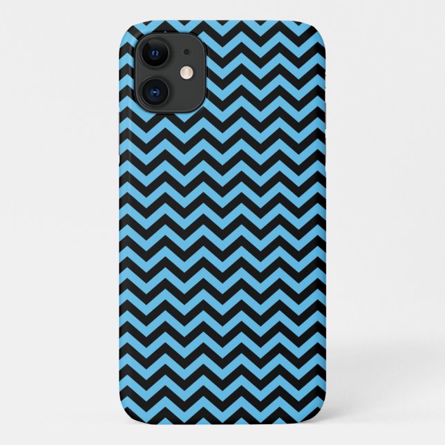 Coques Case-Mate iPhone Motif Chevron bleu et noir (Dos)
