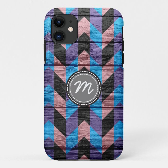 Coques Case-Mate iPhone Motif chevron en bois aztèque (Dos)