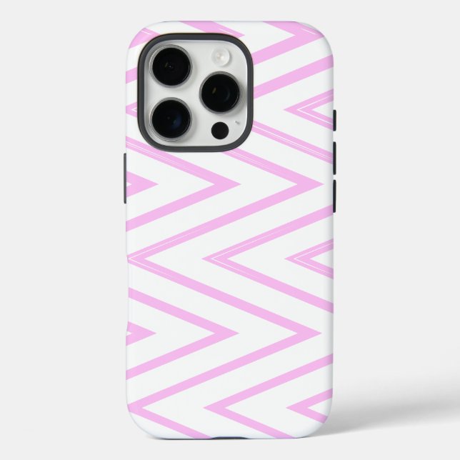 Coques Case-Mate iPhone Motif Chevron en rose et blanc (Verso)