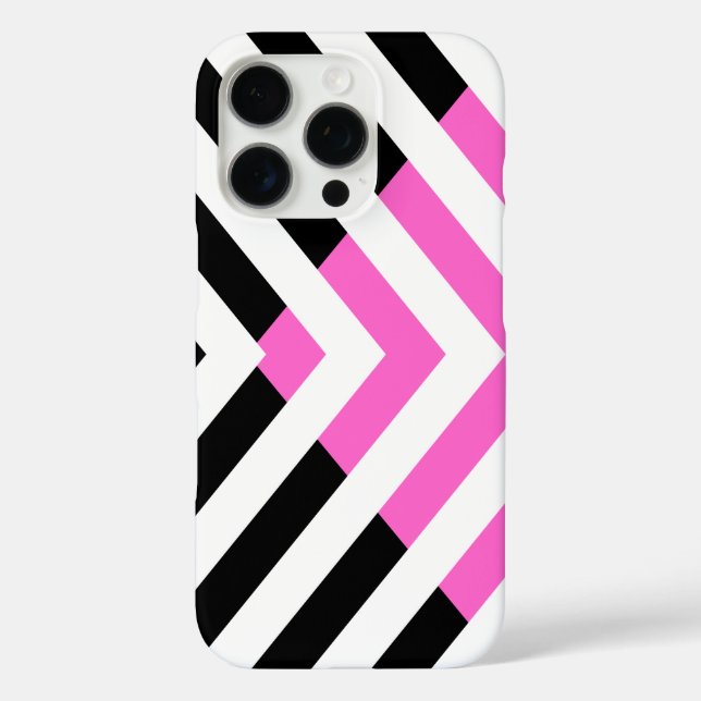 Coques Case-Mate iPhone Motif Chevron en rose et noir (Verso)