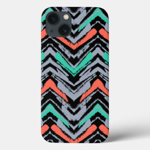 Etui iPhone Case-Mate Motif Chevron Grise, Turquoise Et Corail