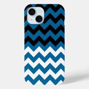 Coque Case-Mate iPhone Motif Chevron noir, blanc et bleu