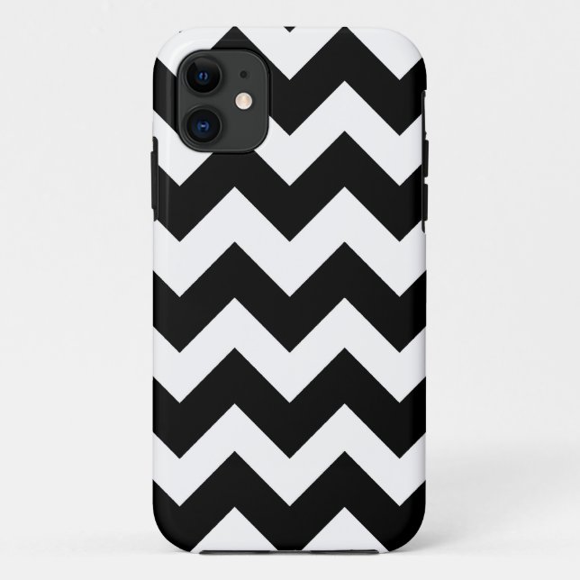 Coques Case-Mate iPhone Motif Chevron noir et blanc Zigzap (Dos)