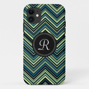 Coque iPhone 11 Motif Chevron Tribal Tribal Noir Monogramme