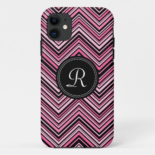 Coques Case-Mate iPhone Motif Chevron Tribal Tribal Rose Monogramme (Dos)