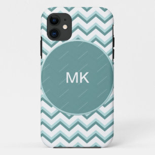 Coque iPhone 11 Motif Chevron ZigZag dans Mint Green