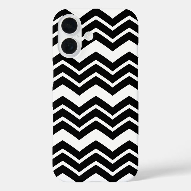 Coques Case-Mate iPhone Motif chevron zigzag noir et blanc (Verso)