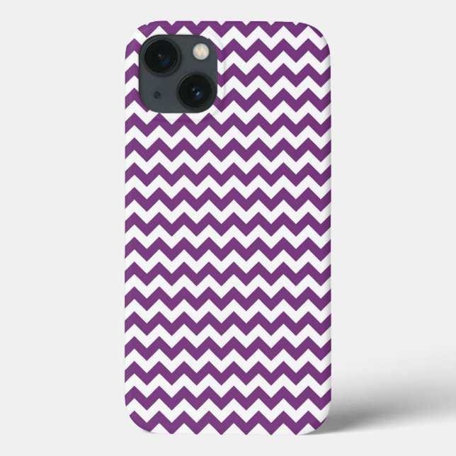 Coques Case-Mate iPhone Motif Chevron Zigzag violet et blanc (Verso)