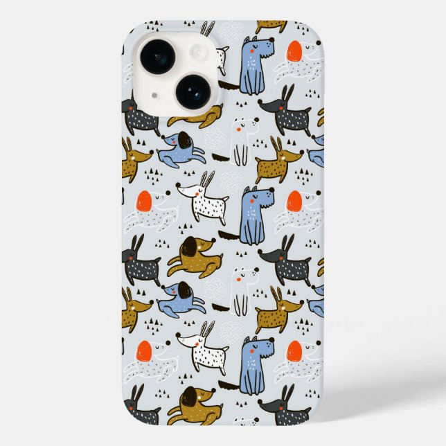 Coques Case-Mate iPhone Motif chien mignon Doodle (Verso)