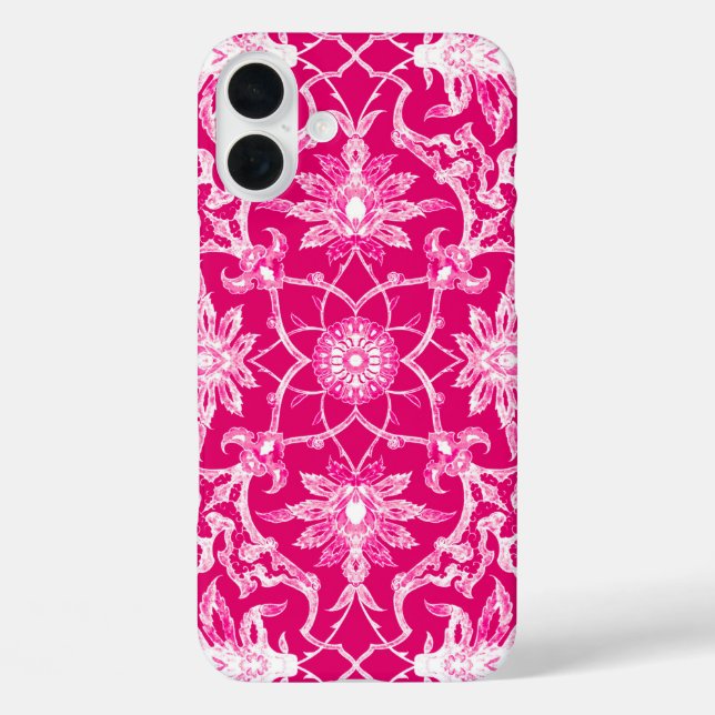 Coques Case-Mate iPhone Motif chinois Art nouveau - Fuchsia rose (Verso)