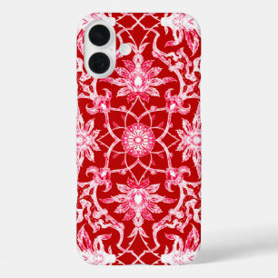Coques iPhone 16 Plus Motif chinois Art Nouveau - Rouge profond