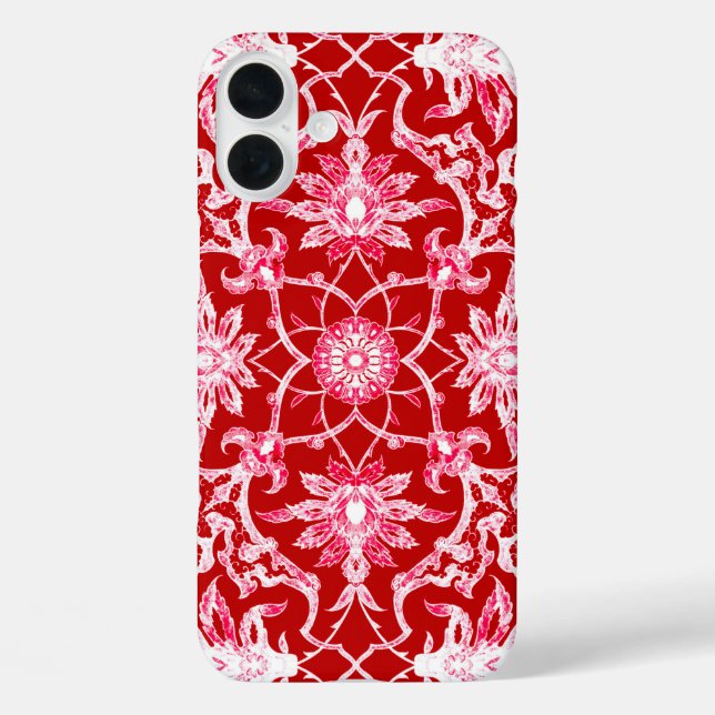 Coques Case-Mate iPhone Motif chinois Art Nouveau - Rouge profond (Verso)