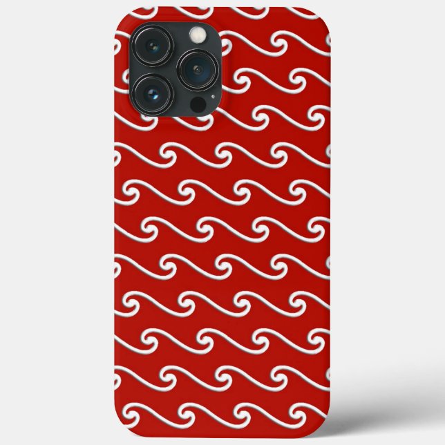 Coques Case-Mate iPhone Motif chinois - blanc sur rouge profond (Verso)
