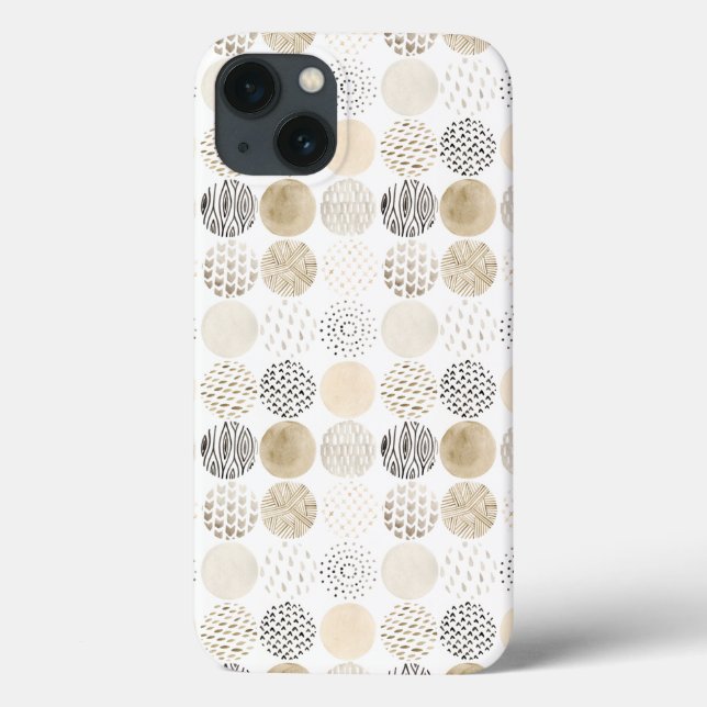 Coques Case-Mate iPhone Motif circulaire Abstrait neutre (Verso)