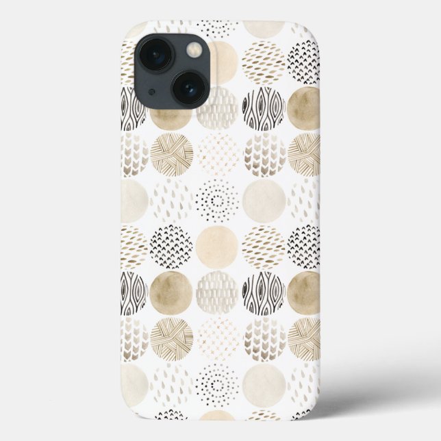 Coques Case-Mate iPhone Motif circulaire Abstrait neutre (Verso)
