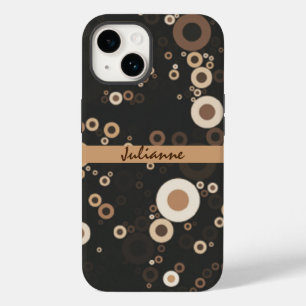 Coque Case-Mate iPhone Motif circulaire Brown et beige rétro