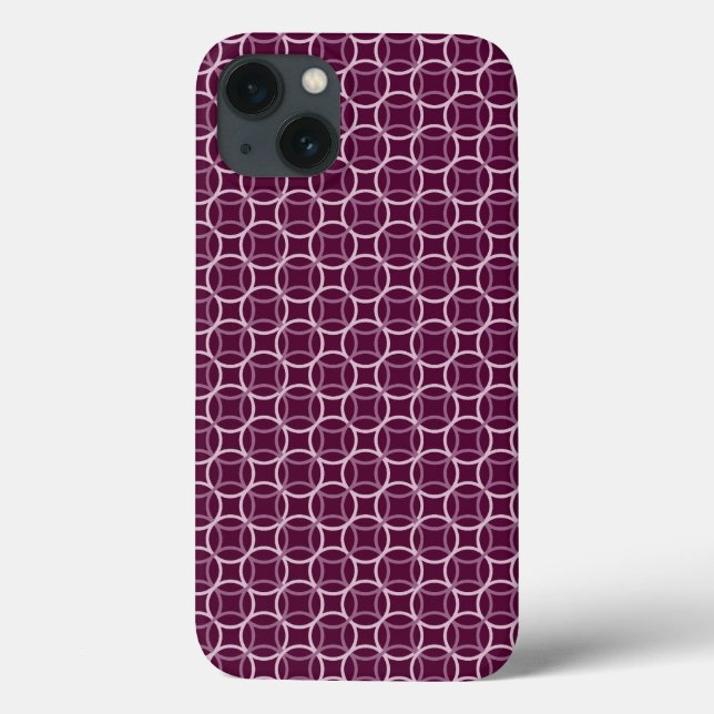 Coques Case-Mate iPhone Motif circulaire moderne rose et violet (Verso)