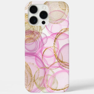 Coque iPhone 16 Pro Max Motif circulaire rose et or