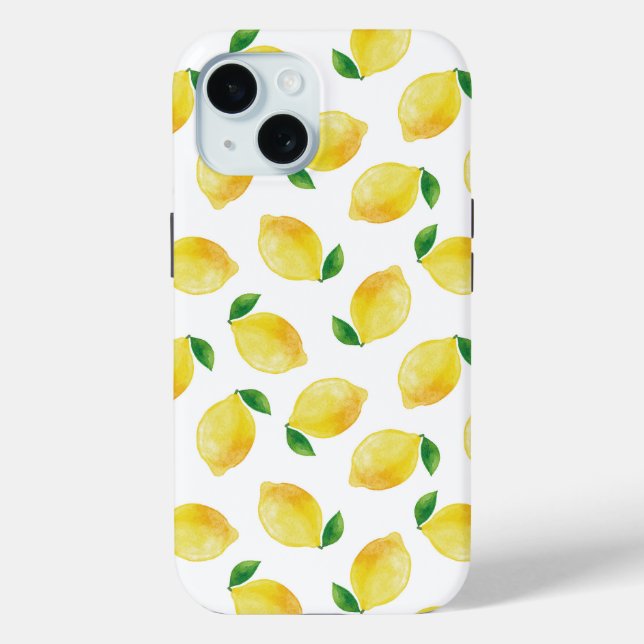 Coques Case-Mate iPhone Motif citron aquarelle (Verso)