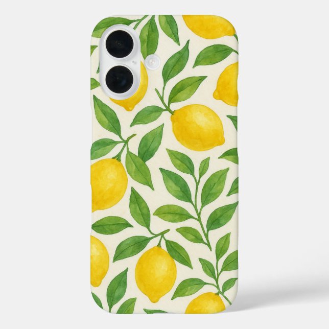 Coques Case-Mate iPhone motif citron aquarelle (Verso)