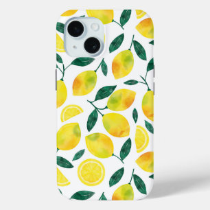 Coque Case-Mate iPhone Motif citron jaune aquarelle