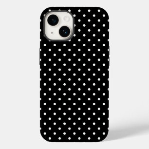 Coque Case-Mate iPhone Motif classique à pois noir et blanc 14