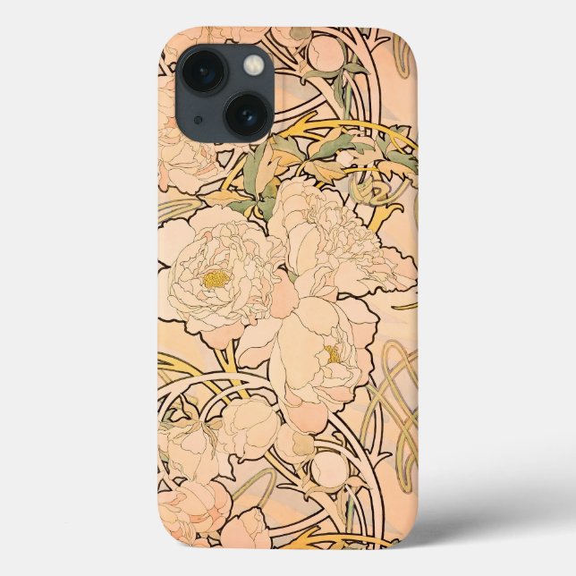 Coques Case-Mate iPhone Motif Classique Art Nouveau de jardin de pivoines  (Verso)