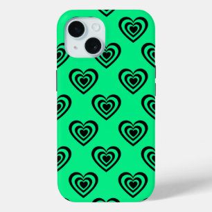 Coque Case-Mate iPhone Motif Coeur Hypnotique Retro Mint Green