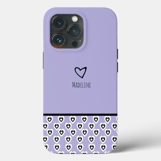 Coques Case-Mate iPhone Motif Cœur Simple Nom Violet  (Verso)