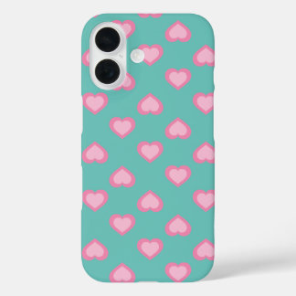 Coque Pour iPhone 16 Motif Coeurs roses