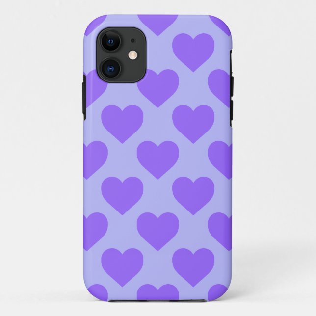 Coques Case-Mate iPhone Motif Cœurs Violets (Dos)