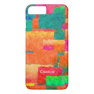 Coques Pour iPhone Motif coloré avec nom personnalisé