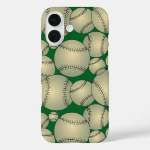 Coque Pour iPhone 16 Motif coloré de Baseballs