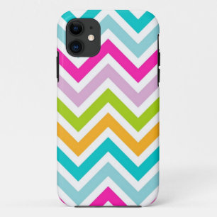 Coques Pour iPhone Motif coloré de rayures de Chevron