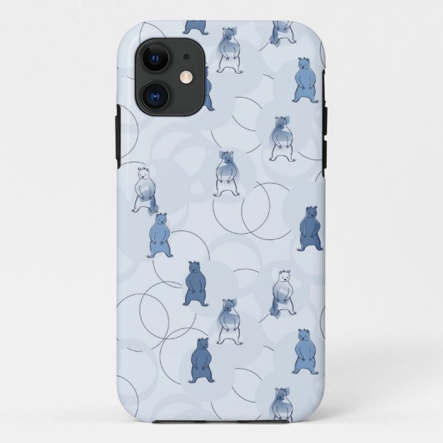 Coques Case-Mate iPhone motif comportant un ours gris (Dos)