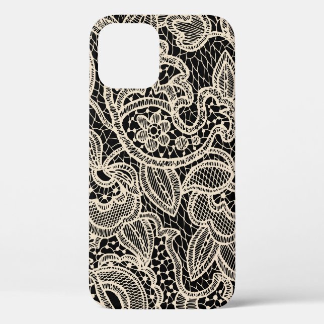 Coques Case-Mate iPhone Motif continu dentelle (Verso)