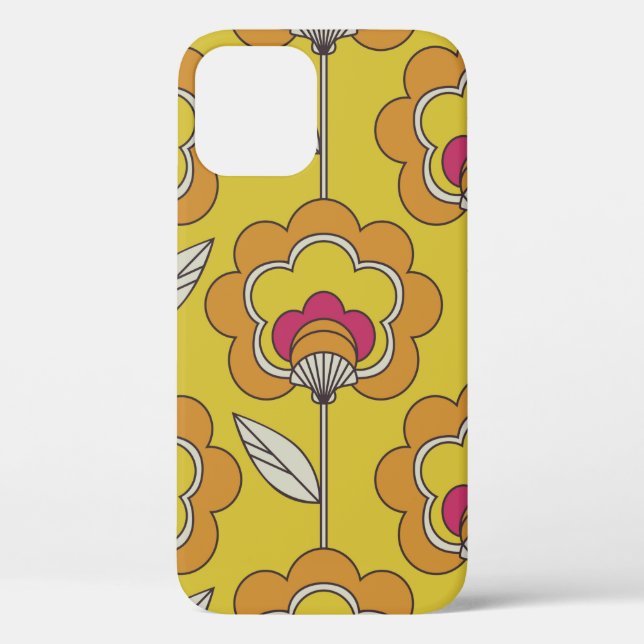 Coques Case-Mate iPhone motif continu rétro floral (Verso)