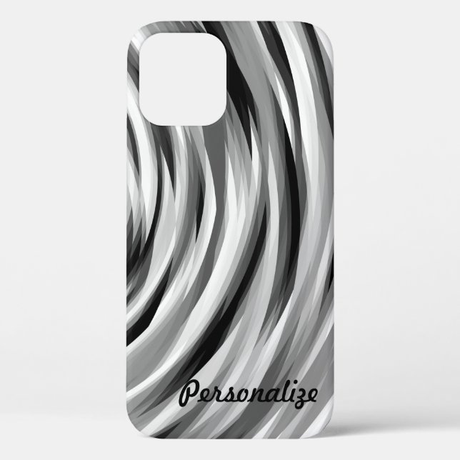 Coques Case-Mate iPhone Motif cool Silver Black Stripy (Verso)