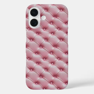 Coque Pour iPhone 16 Motif couché en cuir rose