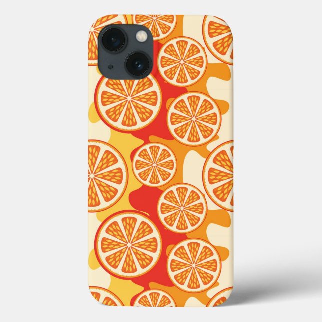Coques Case-Mate iPhone Motif d'agrumes orange rétro (Verso)