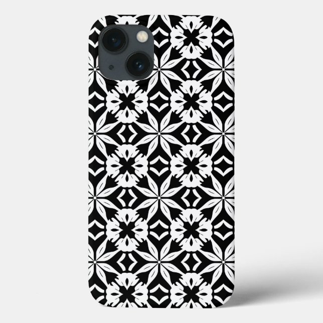 Coques Case-Mate iPhone Motif Damas noir et blanc (Verso)