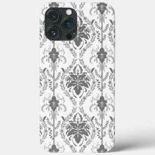 Case-Mate iPhone Case Motif Damask blanc et gris