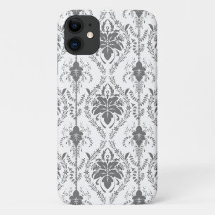 Case-Mate iPhone Case Motif Damask blanc et gris