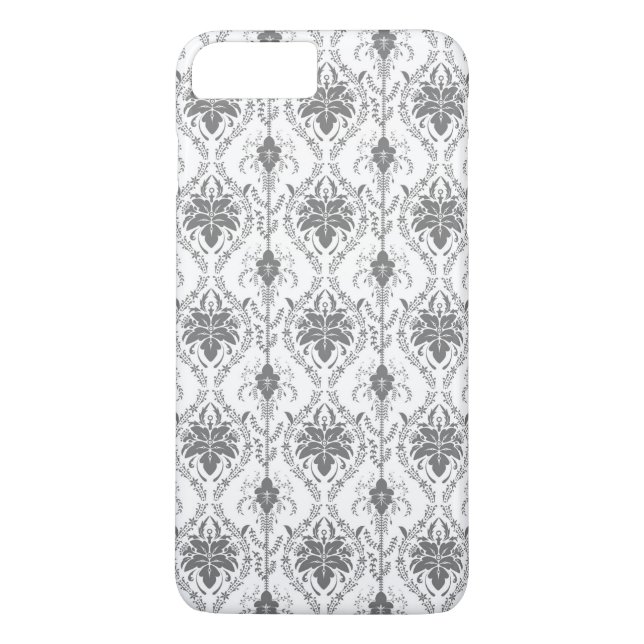Coques Case-Mate iPhone Motif Damask blanc et gris (Dos)