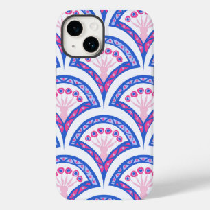 Coque Case-Mate iPhone motif damassé floral bleu