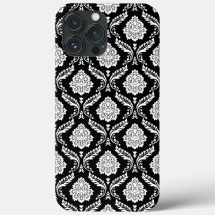 Case-Mate iPhone Case Motif Damassé Rococo Blanc sur Noir