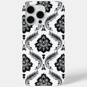 Coque Case-Mate iPhone Motif Damassé Rococo Gris Noir Blanc